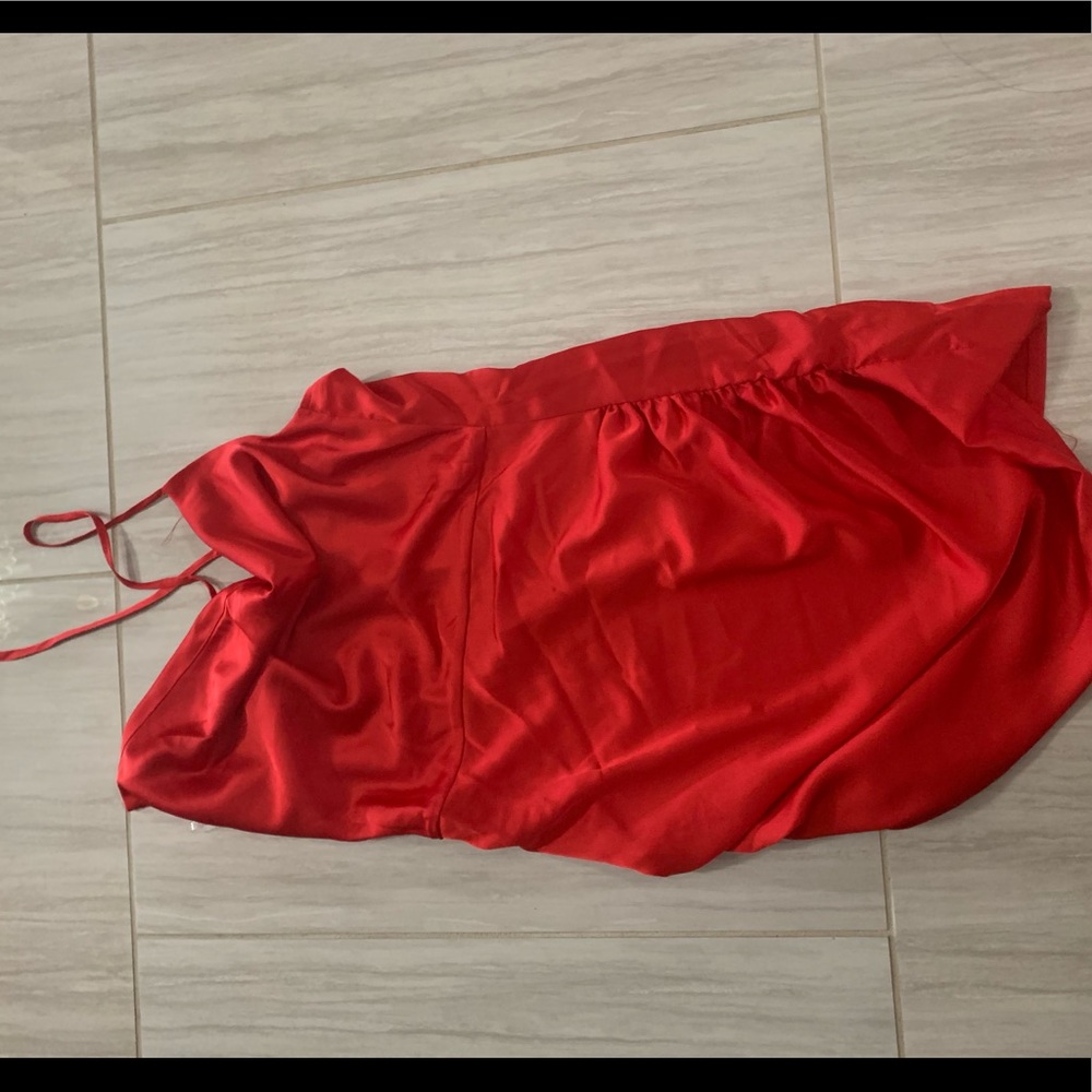 Boohoo ruched dress red